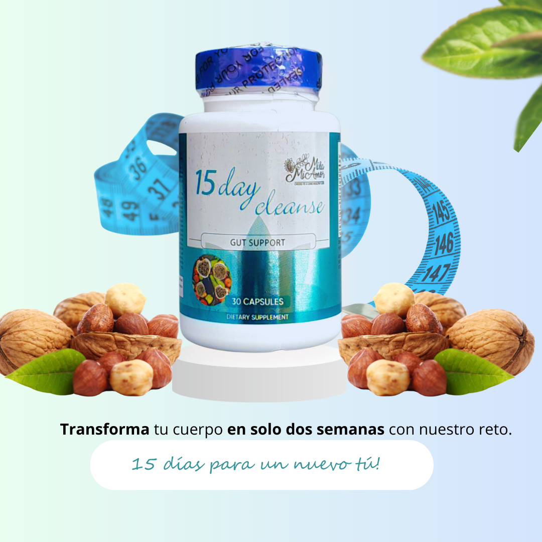 15 DAY CLEANSE + LINAZA COL-QN-SN (Gratis): TU PLAN COMPLETO QUE TE LIBERA DE LA PESADEZ E HINCHAZÓN Y RESTAURA TU SISTEMA DIGESTIVO EN 15 DIAS.