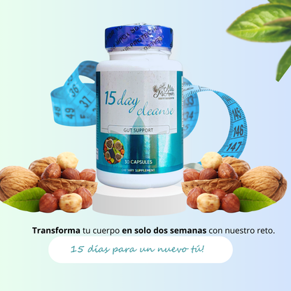 15 DAY CLEANSE + LINAZA COL-QN-SN (Gratis): TU PLAN COMPLETO QUE TE LIBERA DE LA PESADEZ E HINCHAZÓN Y RESTAURA TU SISTEMA DIGESTIVO EN 15 DIAS.