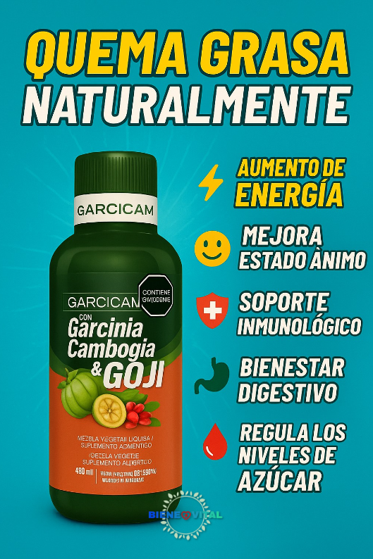 GARCICAM, LA FORMULA NATURAL PARA QUEMAR GRASA Y ACTIVAR TU METABOLISMO, X 500ml